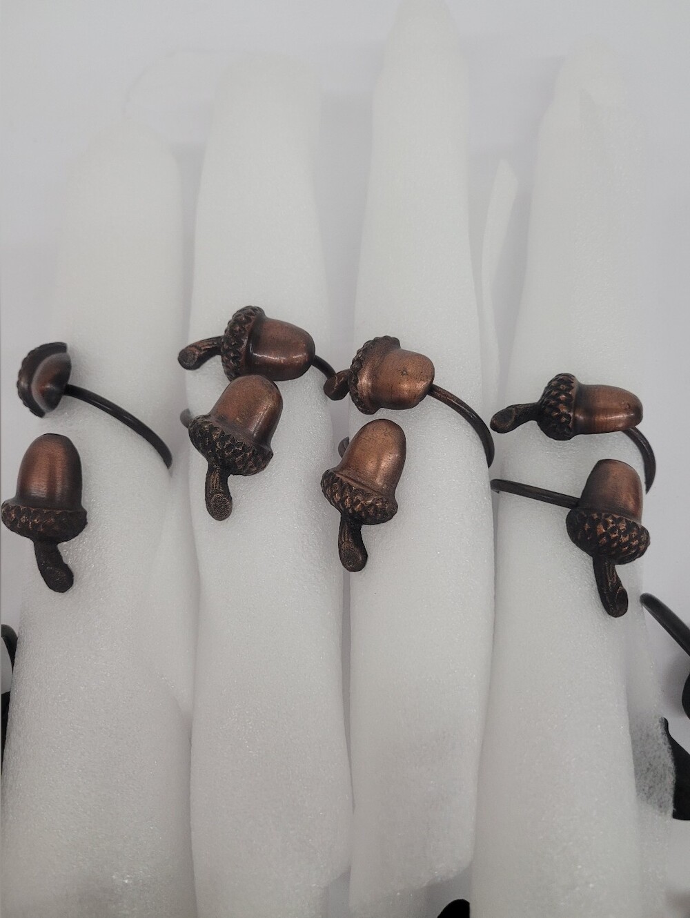 Acorn Napkin Rings Bronze And Copper Lot Of 14